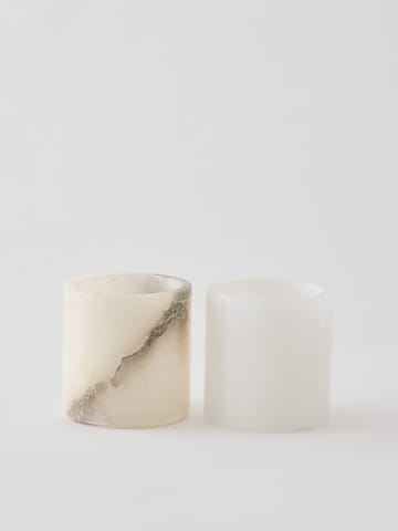 Alabaster ljuslykta - Vit-beige, XS 7,5 cm - Tell Me More