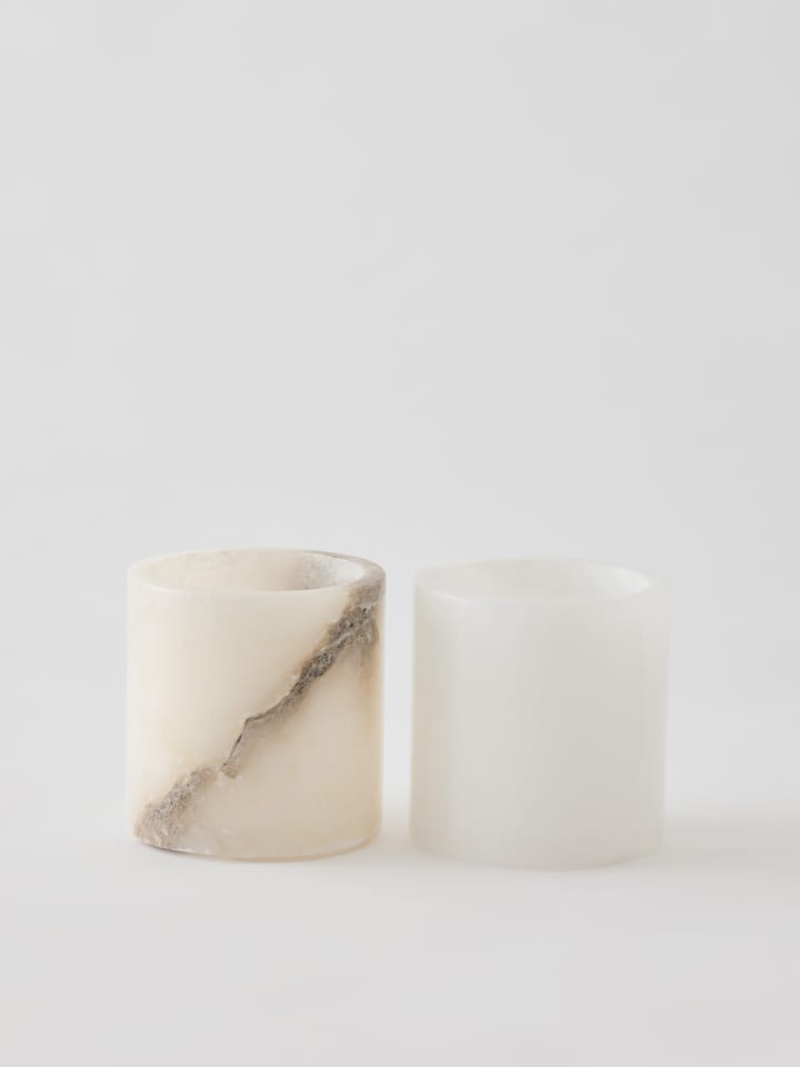 Alabaster ljuslykta, Vit-beige, XS 7,5 cm Tell Me More
