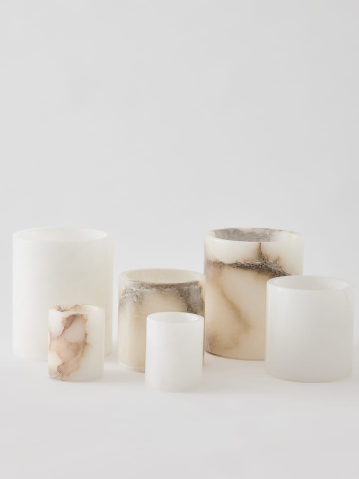 Alabaster ljuslykta, Vit-beige, XS 7,5 cm Tell Me More