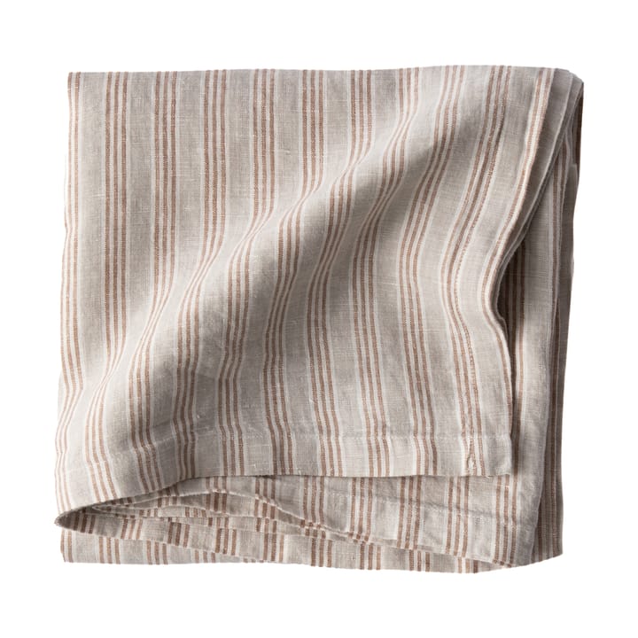 Bordsduk linne 175x175 cm - Hazelnut Stripe - Tell Me More