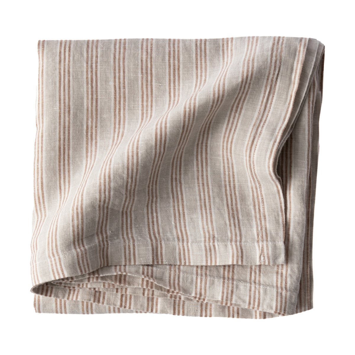 Tell Me More Bordsduk linne 175x175 cm Hazelnut Stripe