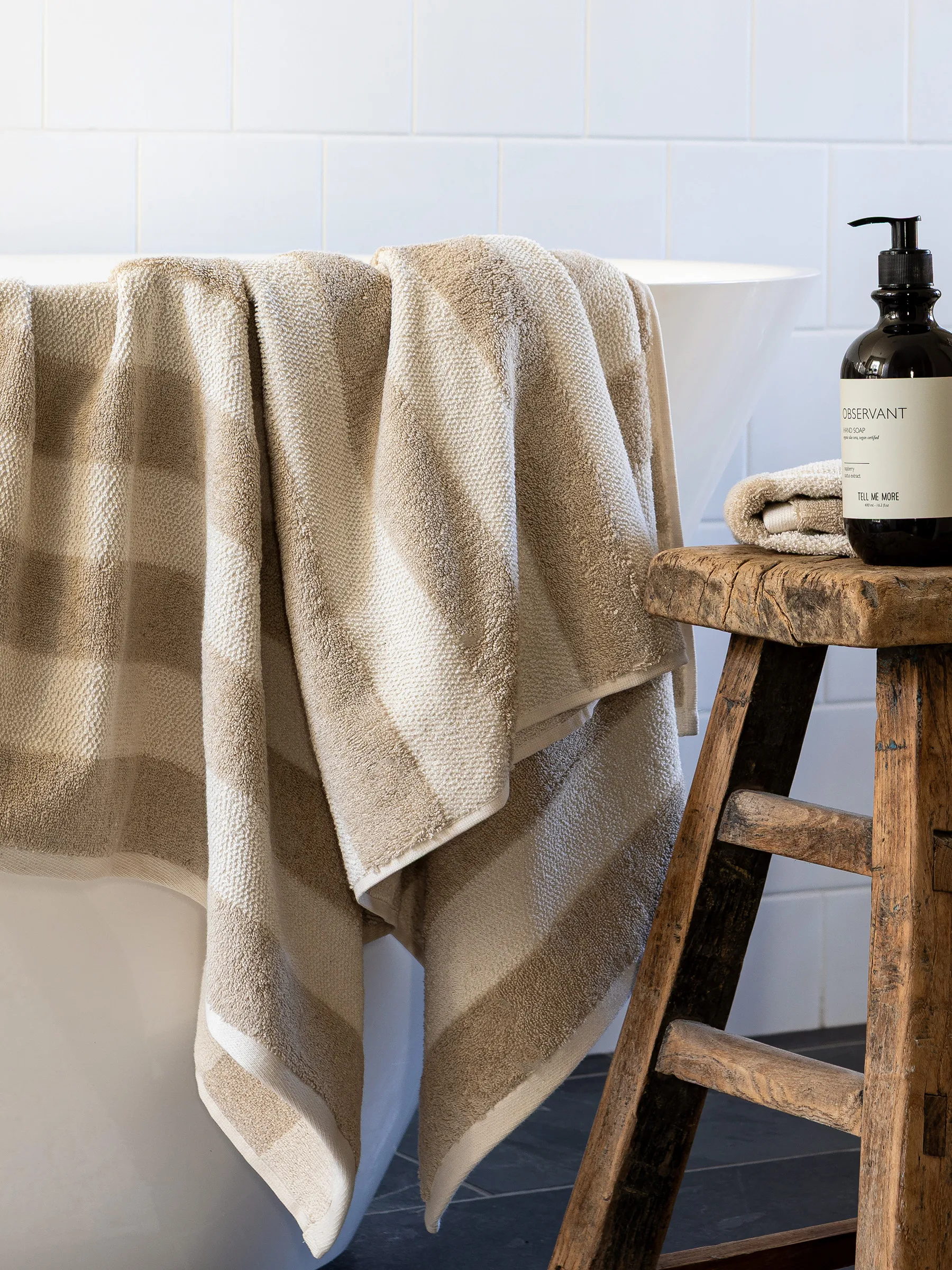 Cleo badlakan 70x140 cm, Beige Tell Me More