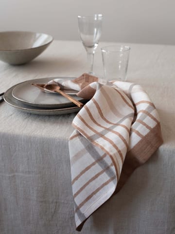Ella servett 50x50 cm - Hazelnut checkered - Tell Me More