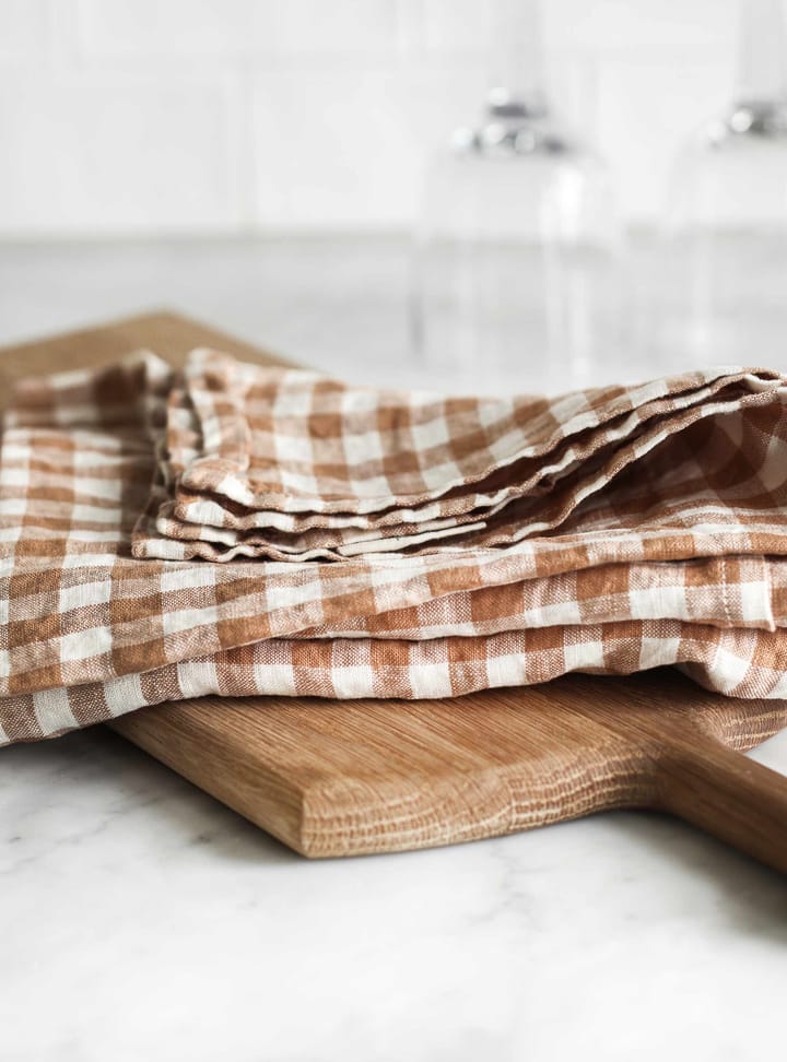 Gingham rutig kökshandduk 70x50 cm, Biscuit Tell Me More