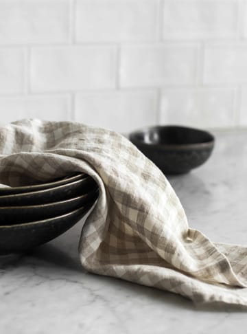 Gingham rutig kökshandduk 70x50 cm - Natural - Tell Me More