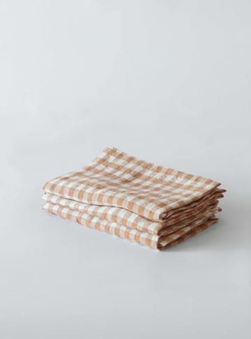 Gingham rutig linneservett 45x45 cm - Biscuit - Tell Me More