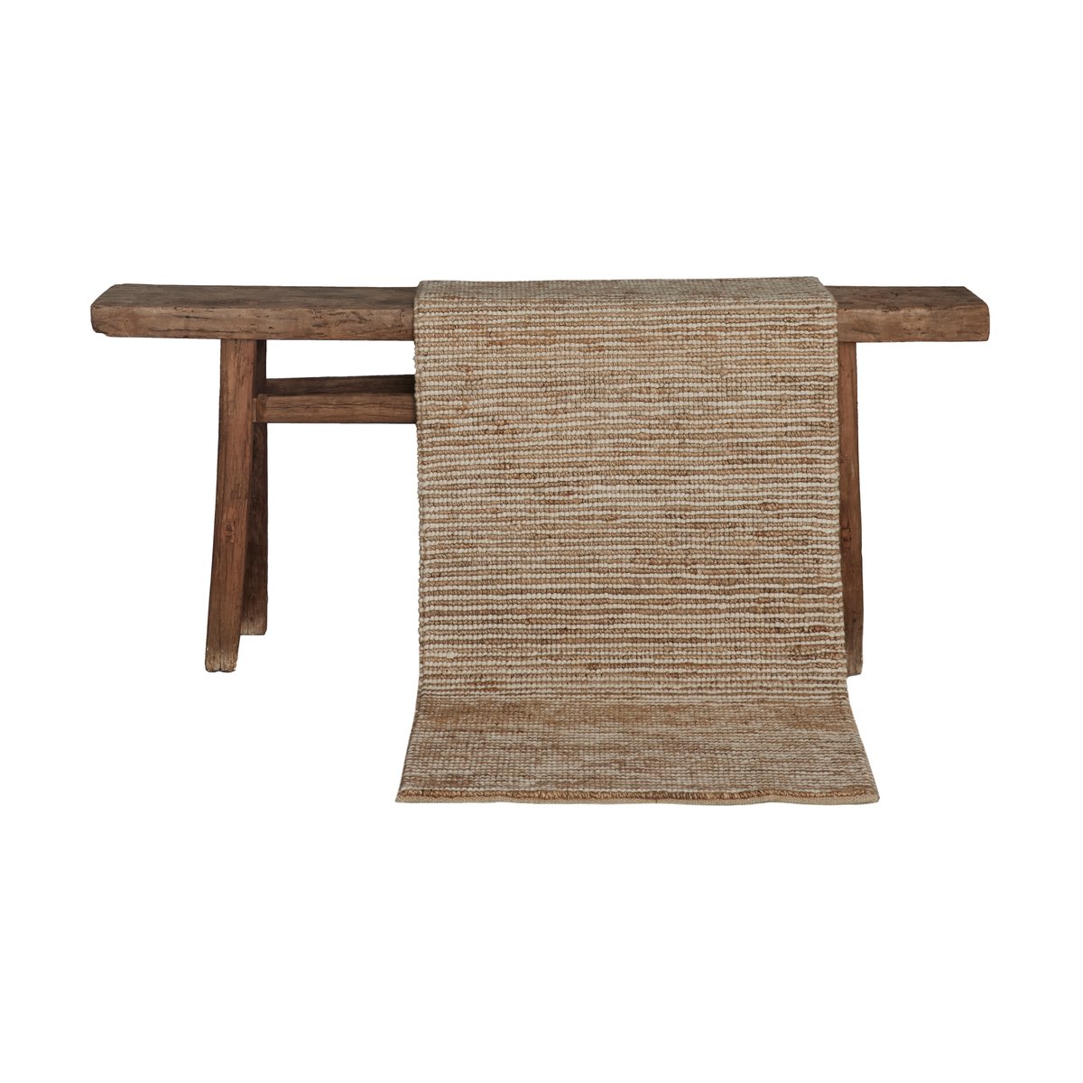 Tell Me More Hemp wool matta 80x200 cm Stripe | Skandinavisk Design | Ullmattor | Vit