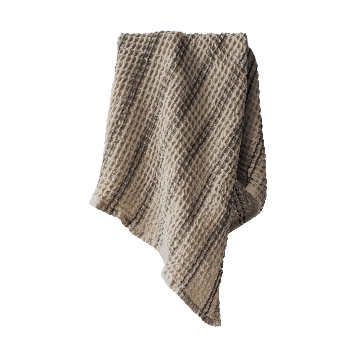 Tell Me More Nella handduk 50x70 cm Taupe Stripe | Skandinavisk Design | Badlakan | Beige