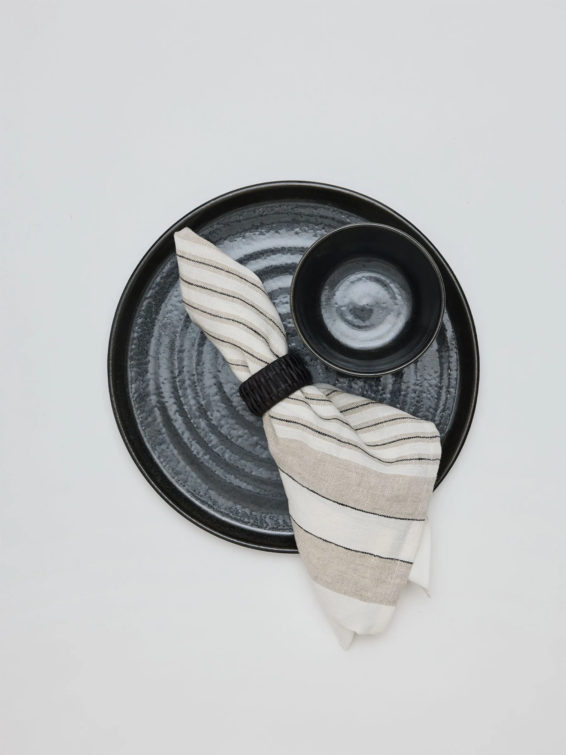 Noah linneservett 50x50 cm, Beige stripe Tell Me More