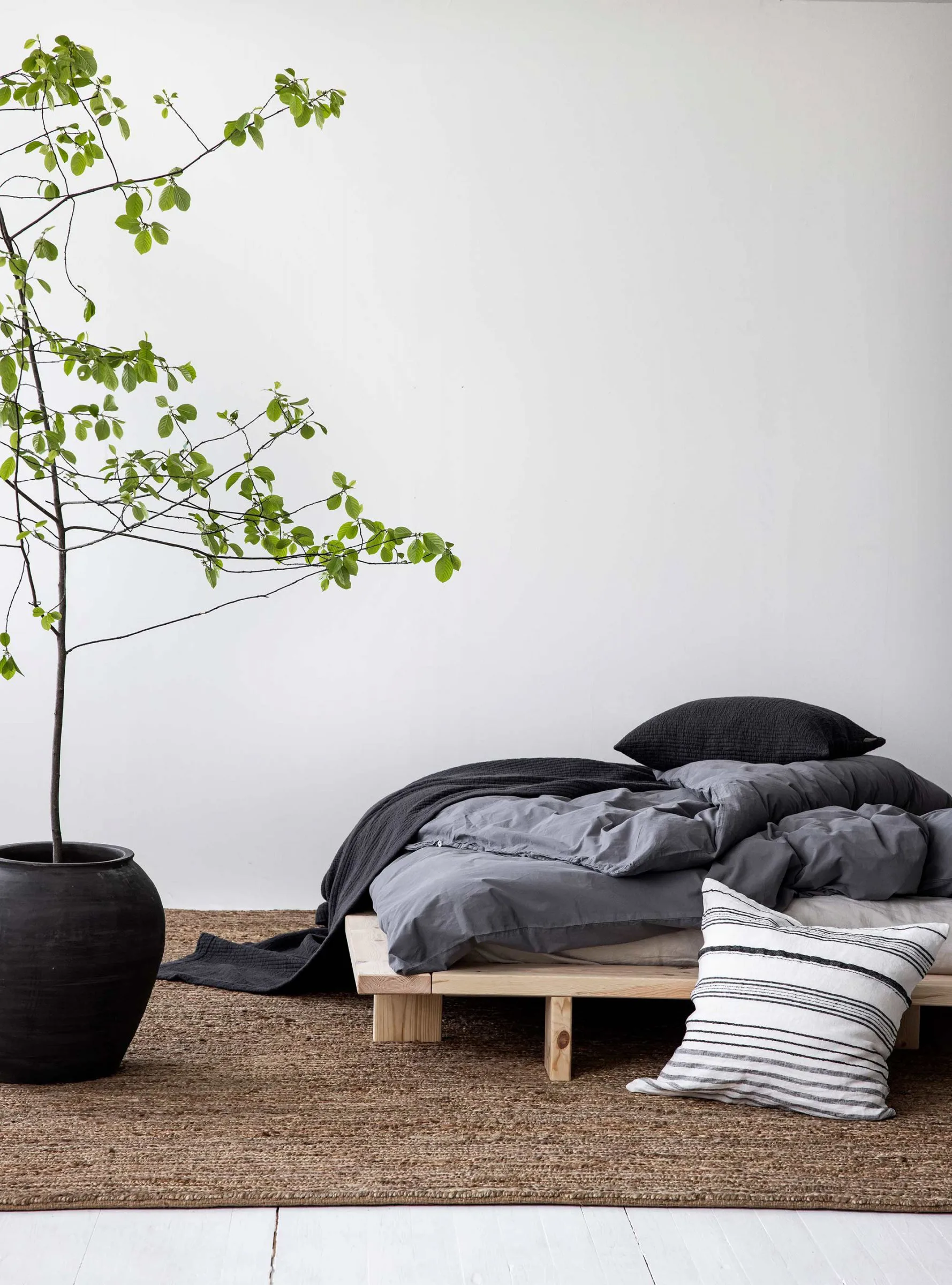 Noelle kuddfodral linne 50x50 cm, White/black Tell Me More