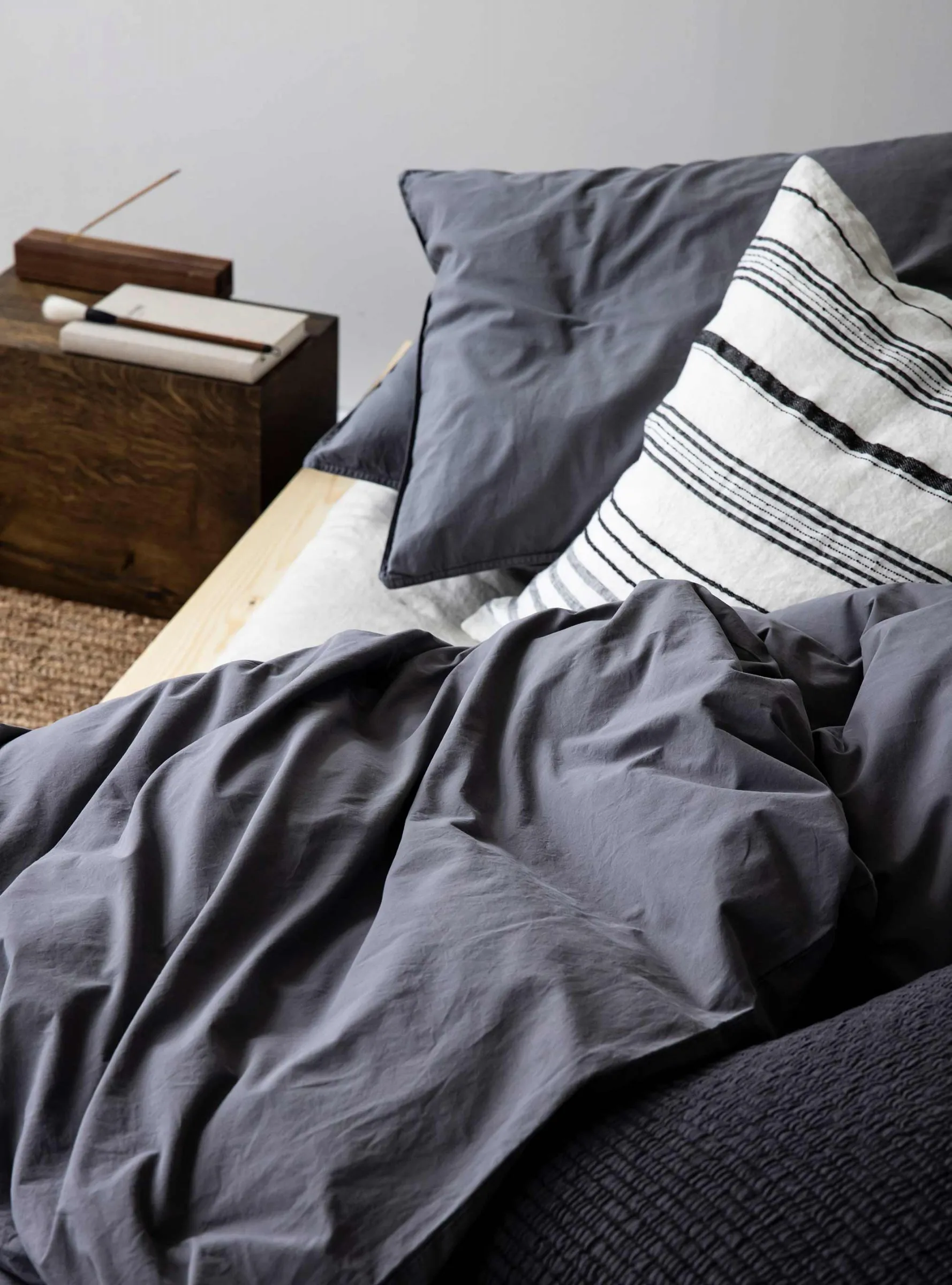 Noelle kuddfodral linne 50x50 cm, White/black Tell Me More