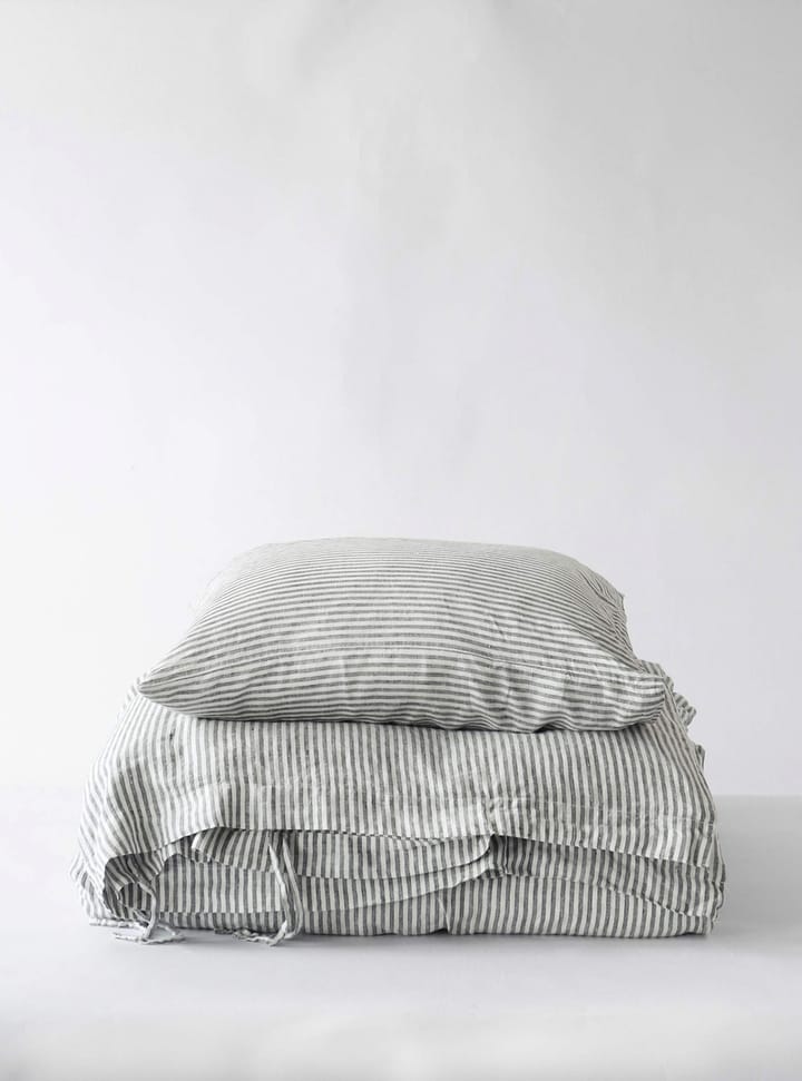 Påslakan linne 140x200 cm - Grey/white - Tell Me More