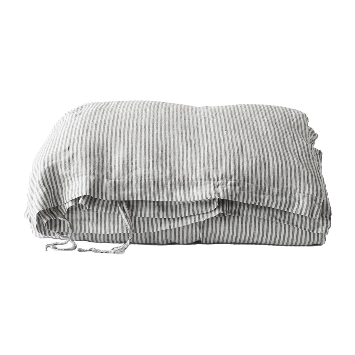 Tell Me More Påslakan linne 150x200 cm Grey/white | Skandinavisk Design | Påslakan | Grå