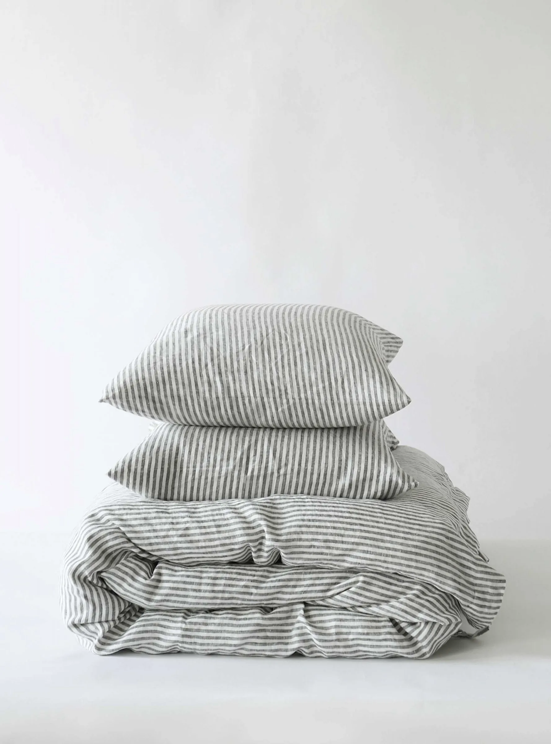 Påslakan linne 220x240 cm, Grey/white Tell Me More