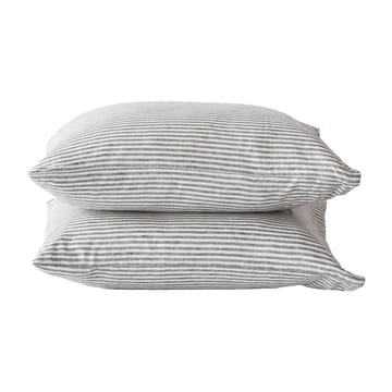 Stonewashed linen örngott 50x60 cm 2-pack - Grey-white - Tell Me More