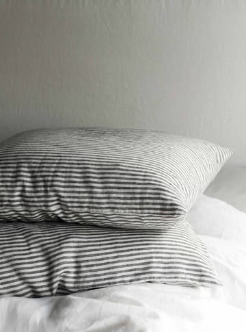 Stonewashed linen örngott 50x60 cm 2-pack - Grey-white - Tell Me More