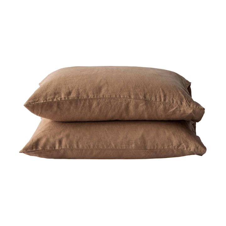 Stonewashed linen örngott 50x60 cm 2-pack - Hazelnut - Tell Me More