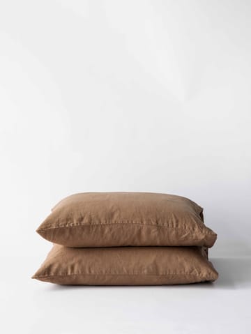 Stonewashed linen örngott 50x60 cm 2-pack - Hazelnut - Tell Me More