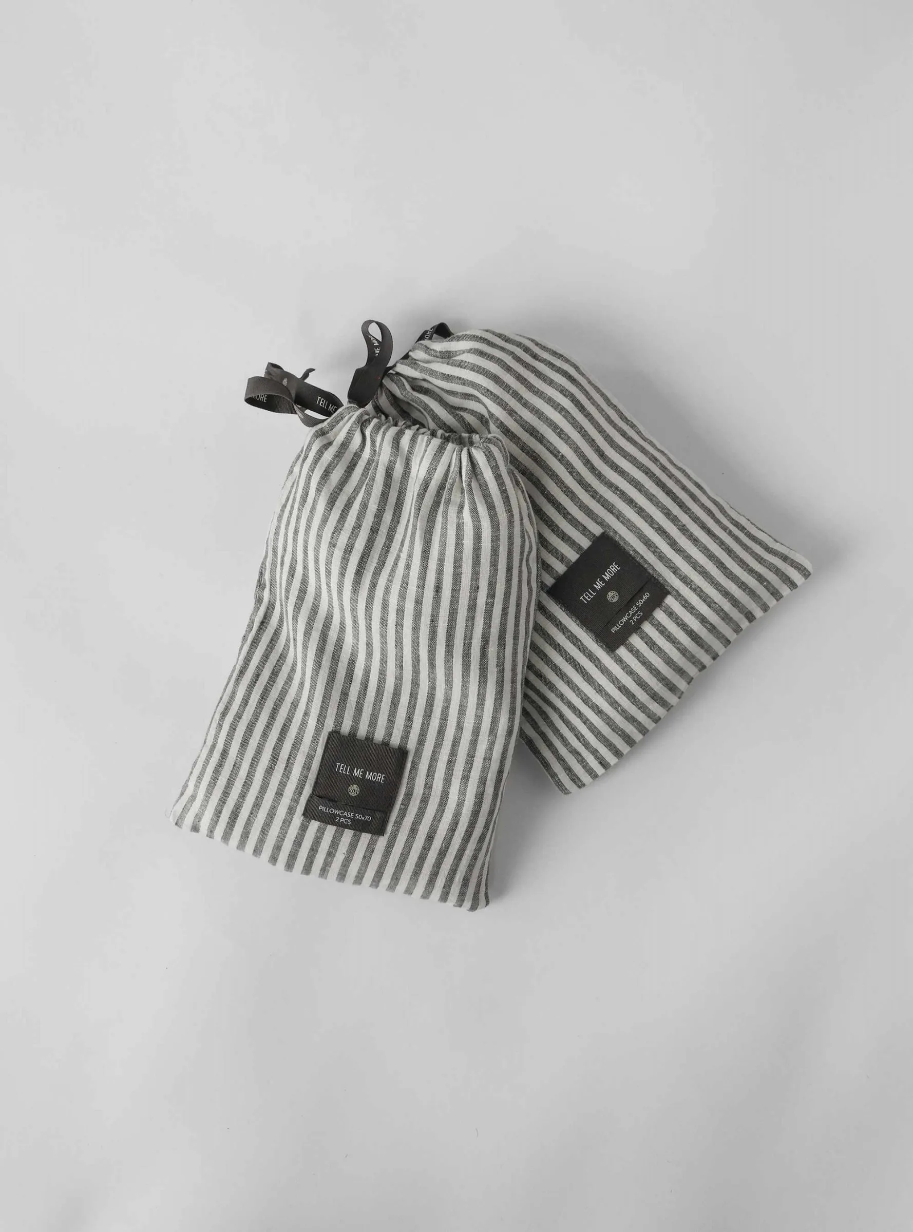 Stonewashed linen örngott 50x70 cm 2-pack, Grey-white Tell Me More