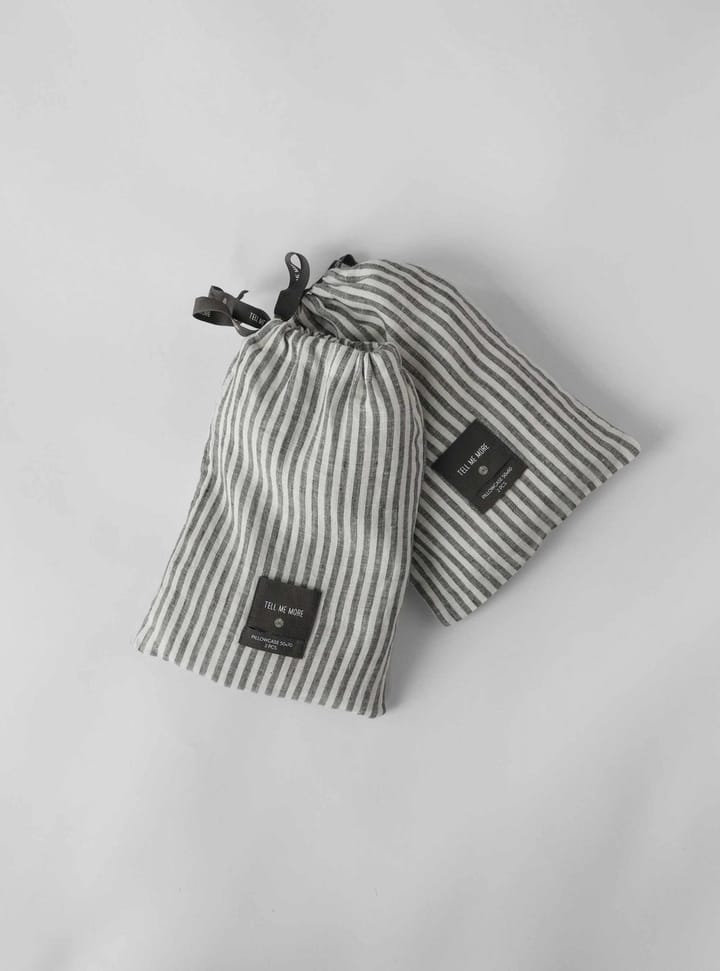 Stonewashed linen örngott 50x70 cm 2-pack, Grey-white Tell Me More