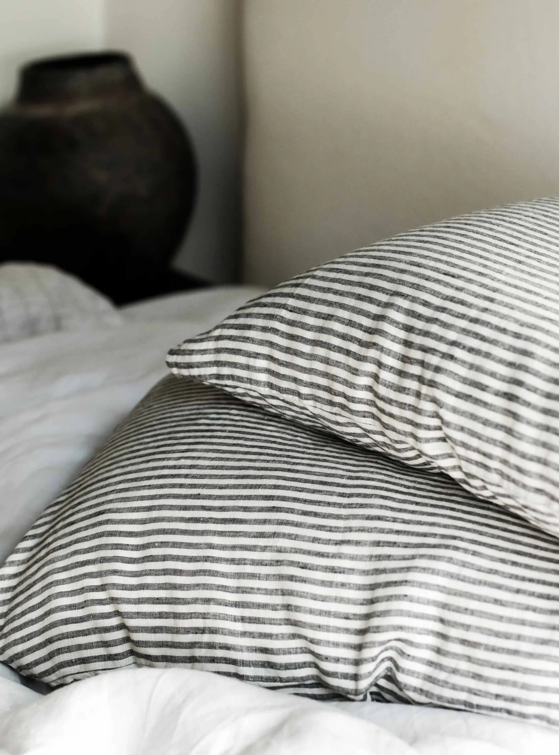 Stonewashed linen örngott 50x70 cm 2-pack, Grey-white Tell Me More