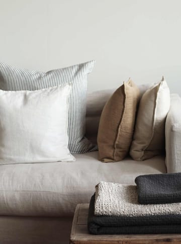 Stonewashed linen örngott 65x65 cm - Grey-white - Tell Me More