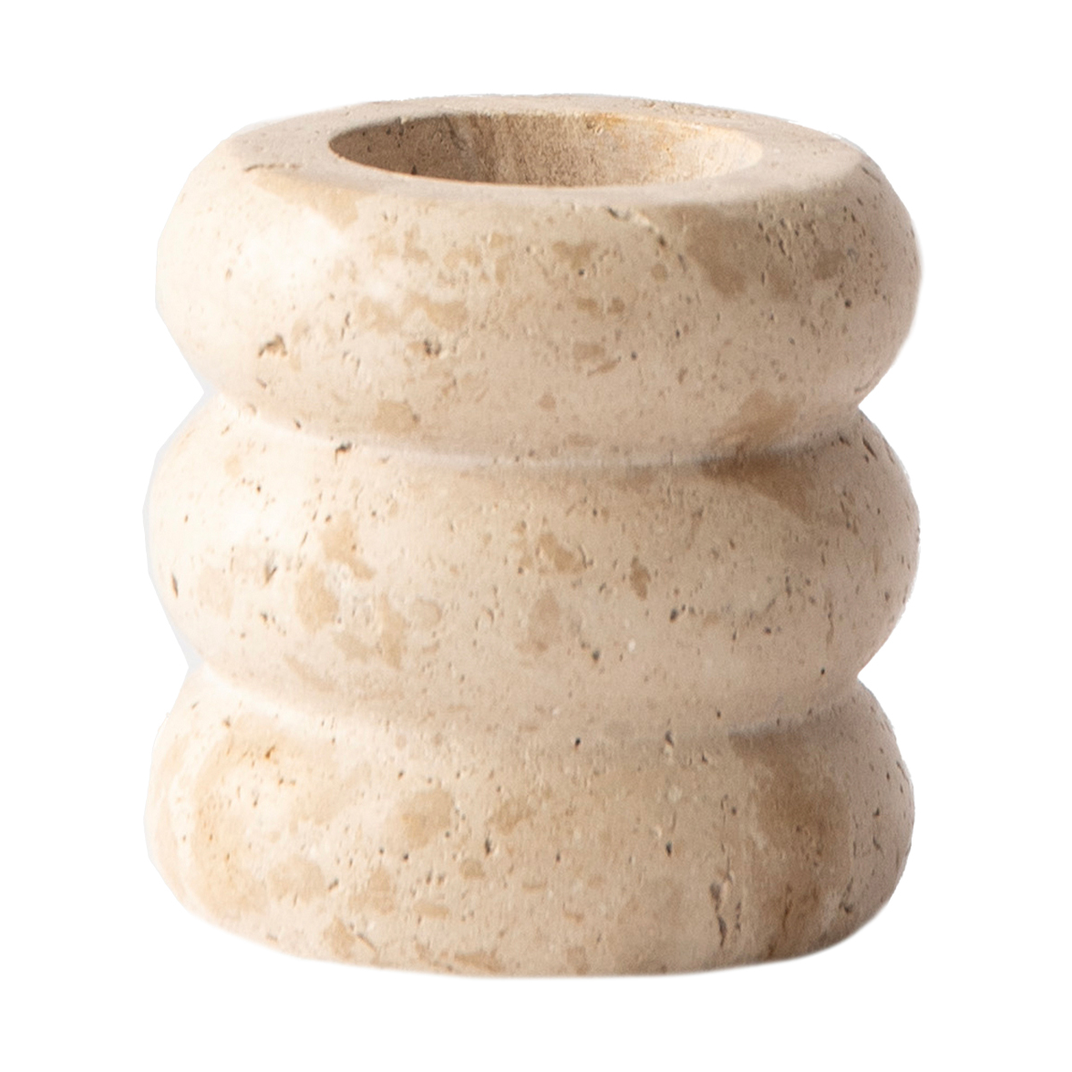 Tell Me More Travertine ljusstake Medium 8 cm | Skandinavisk Design | Ljusstakar | Beige