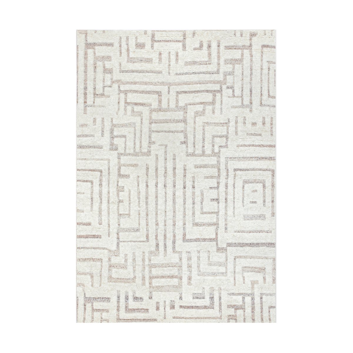 Tell Me More Viby ullmatta Ivory-brown, 170x240 cm | Skandinavisk Design | Lugg- & Ryamattor | Vit