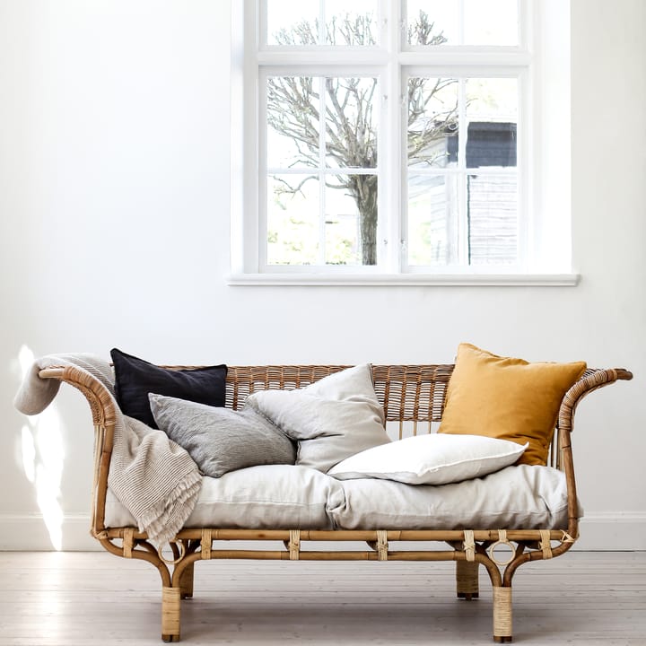 Washed linen kuddfodral 50x50 cm, Carbon (svart) Tell Me More