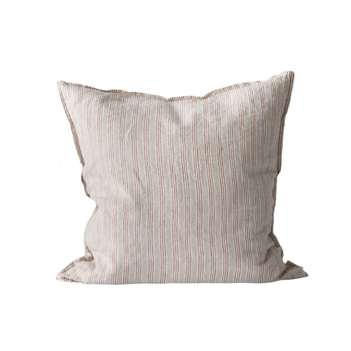 Washed linen kuddfodral 50x50 cm - Hazelnut stripe - Tell Me More