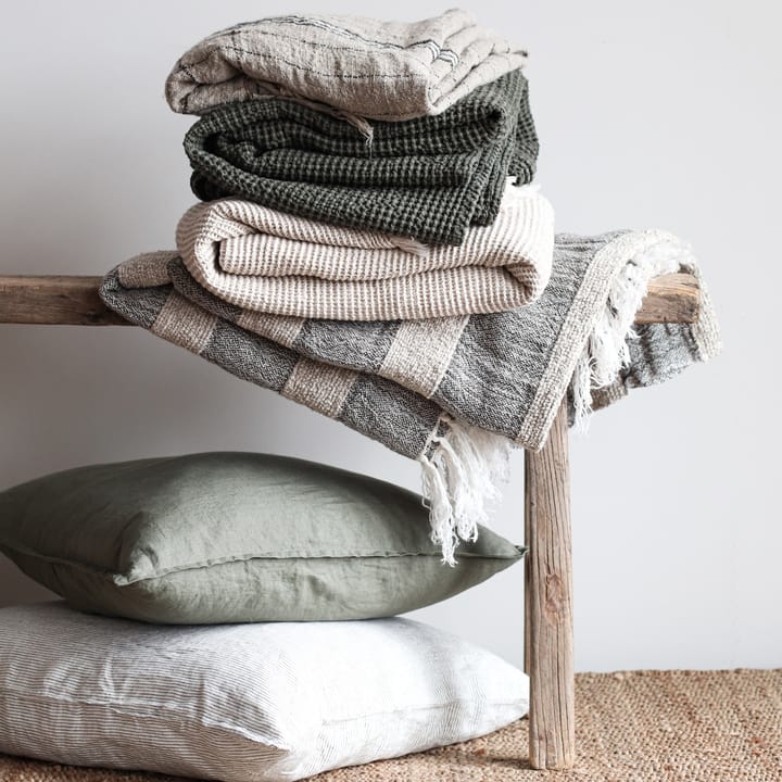 Washed linen kuddfodral 50x50 cm, Khaki (grön) Tell Me More