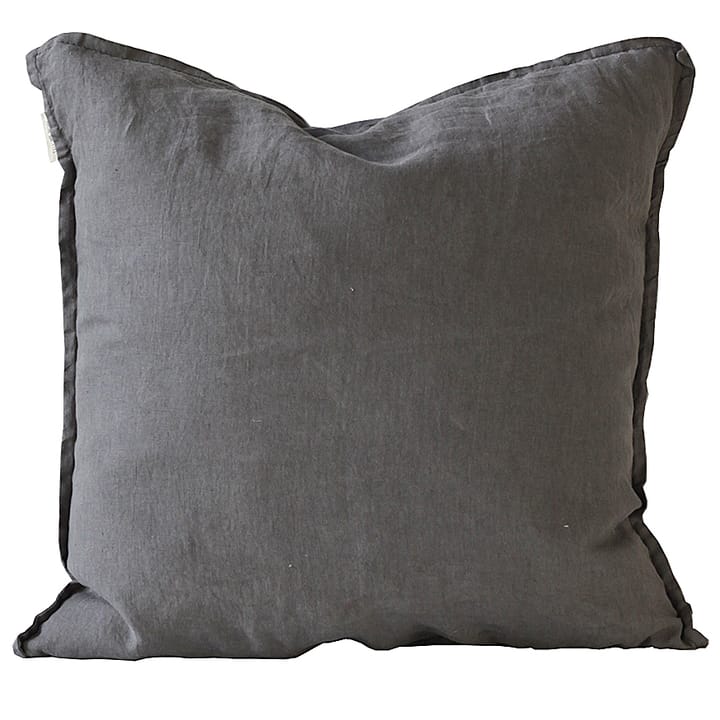 Washed linen kuddfodral 50x50 cm - mörkgrå - Tell Me More