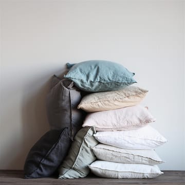 Washed linen kuddfodral 50x50 cm - mörkgrå - Tell Me More