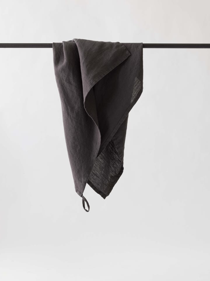 Washed linen tygservett 45x45 cm - Carbon (svart) - Tell Me More
