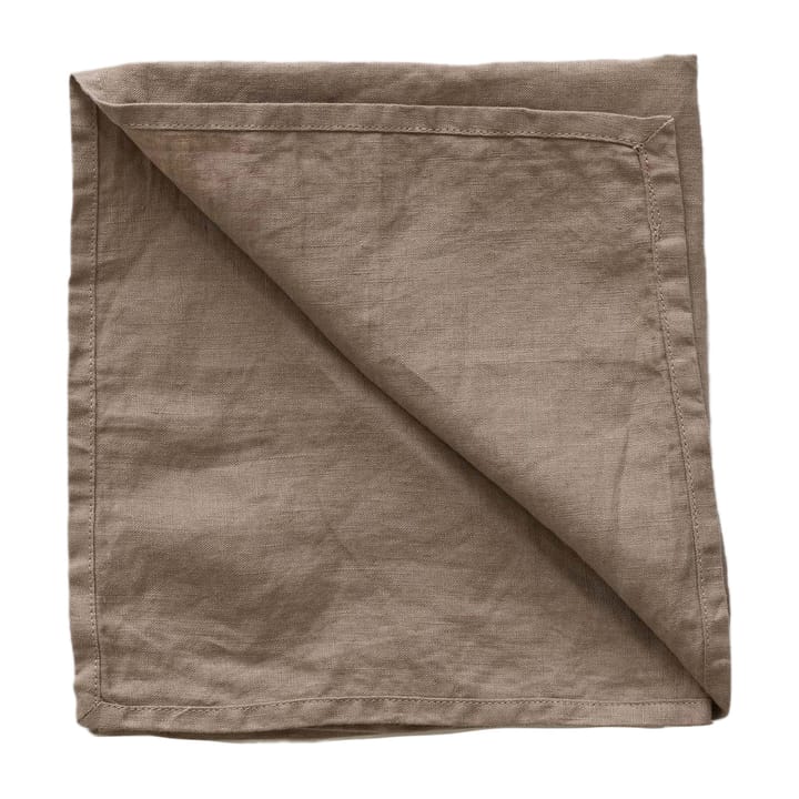 Washed linen tygservett 45x45 cm - Chestnut - Tell Me More