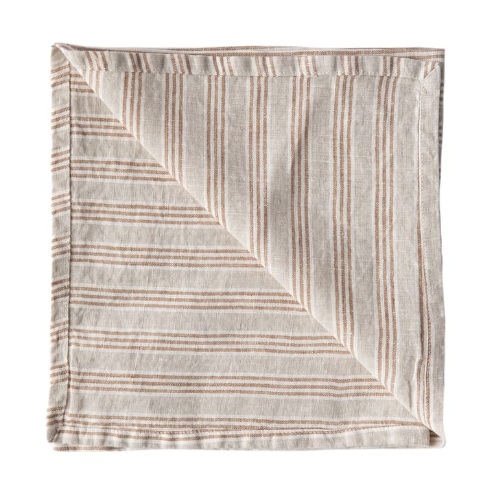 Washed linen tygservett 45x45 cm - Hazelnut stripe - Tell Me More