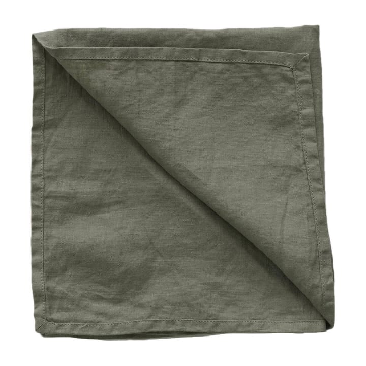 Washed linen tygservett 45x45 cm - Khaki (grön) - Tell Me More
