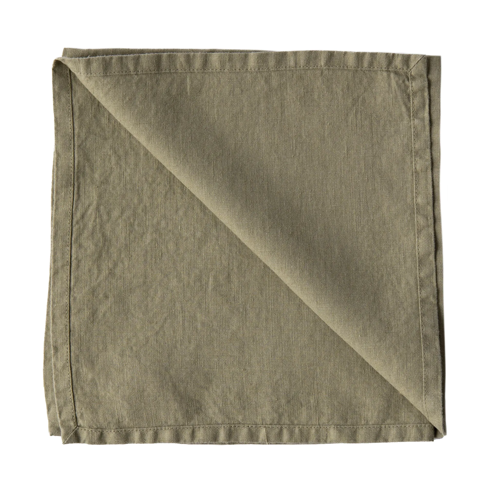 Washed linen tygservett 45x45 cm, Olive Tell Me More