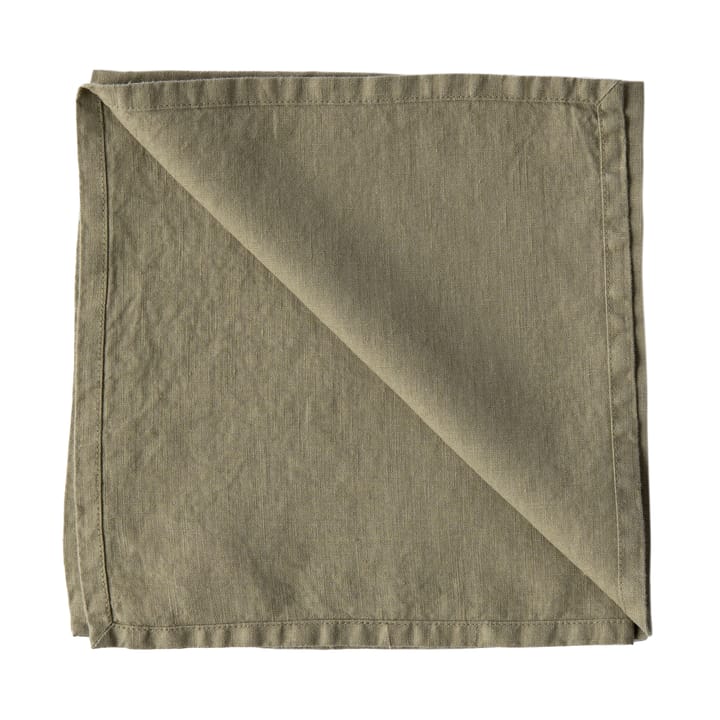 Washed linen tygservett 45x45 cm - Olive - Tell Me More