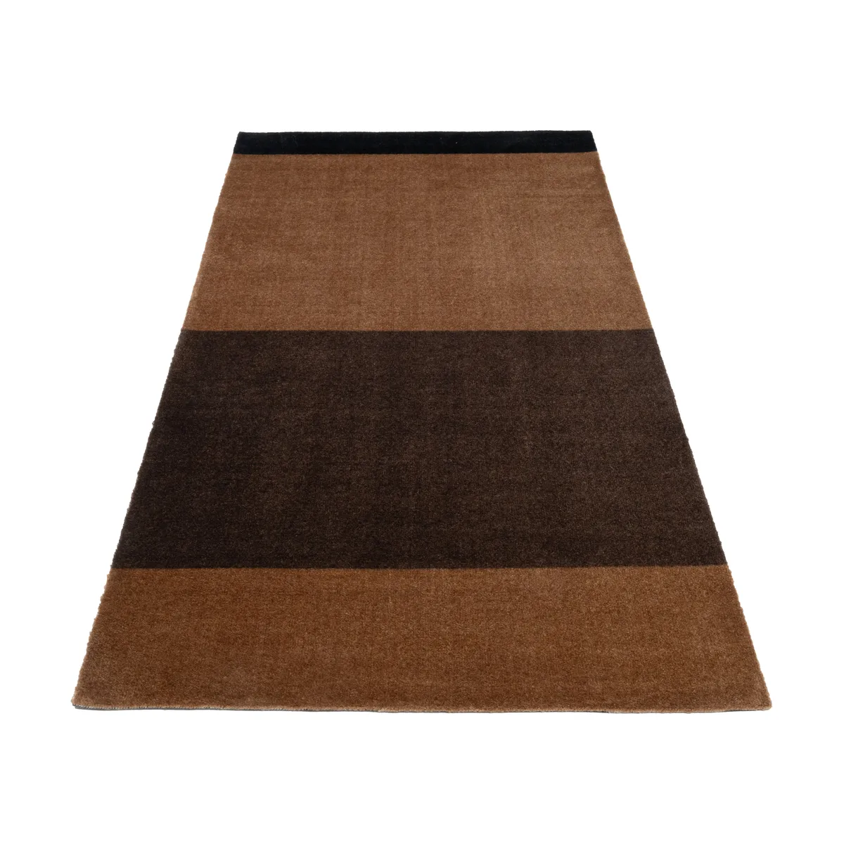 tica copenhagen Stripes by tica, horisontell, gångmatta Cognac-dark brown-black, 90x200 cm