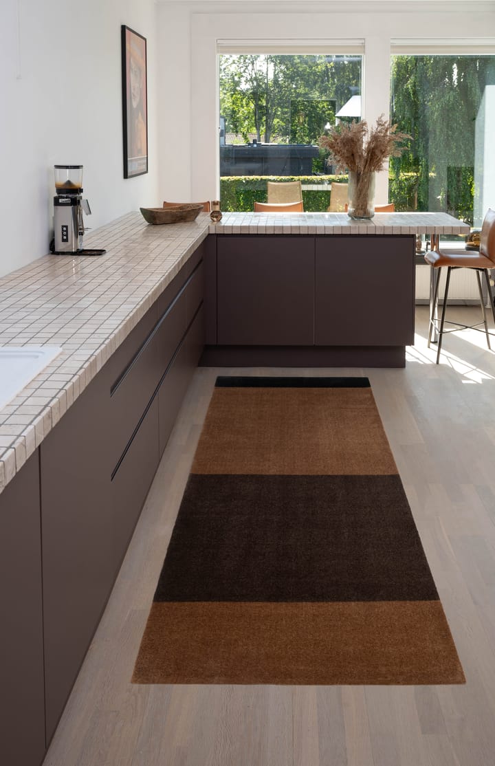 Stripes by tica, horisontell, gångmatta, Cognac-dark brown-black, 90x200 cm tica copenhagen