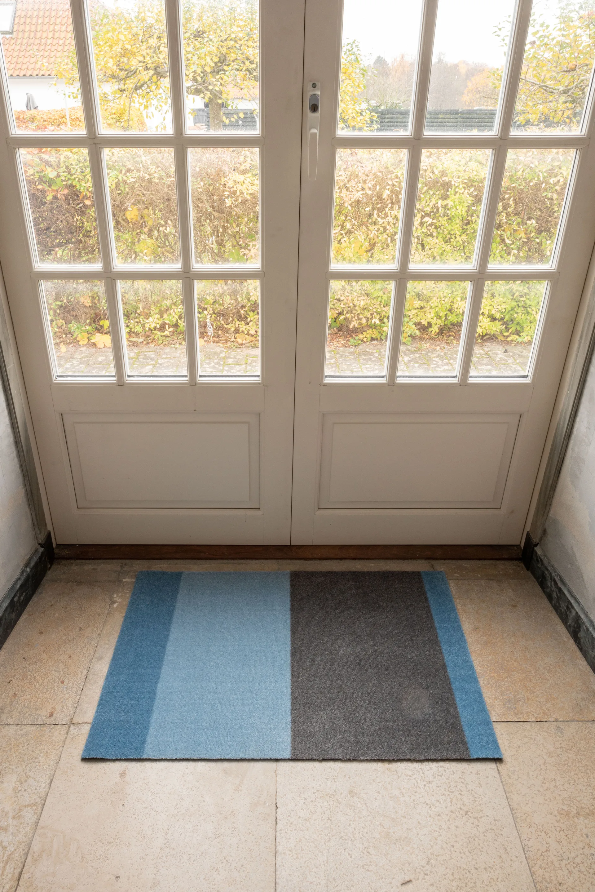 Stripes dörrmatta, Blue-steel grey, 60x90 cm tica copenhagen