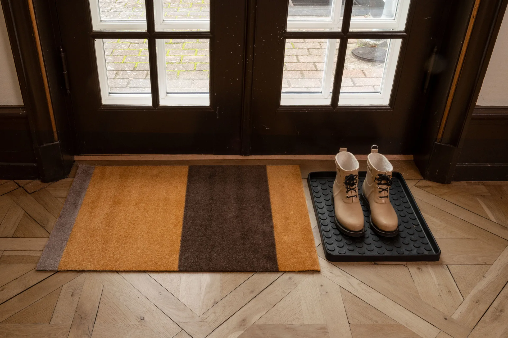 Stripes dörrmatta, Dijon-brown-sand, 60x90 cm tica copenhagen