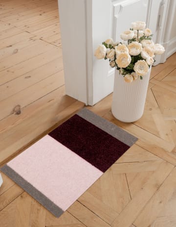 Stripes dörrmatta horisontell - Bordeaux-rose-sand, 40x60 cm - tica copenhagen