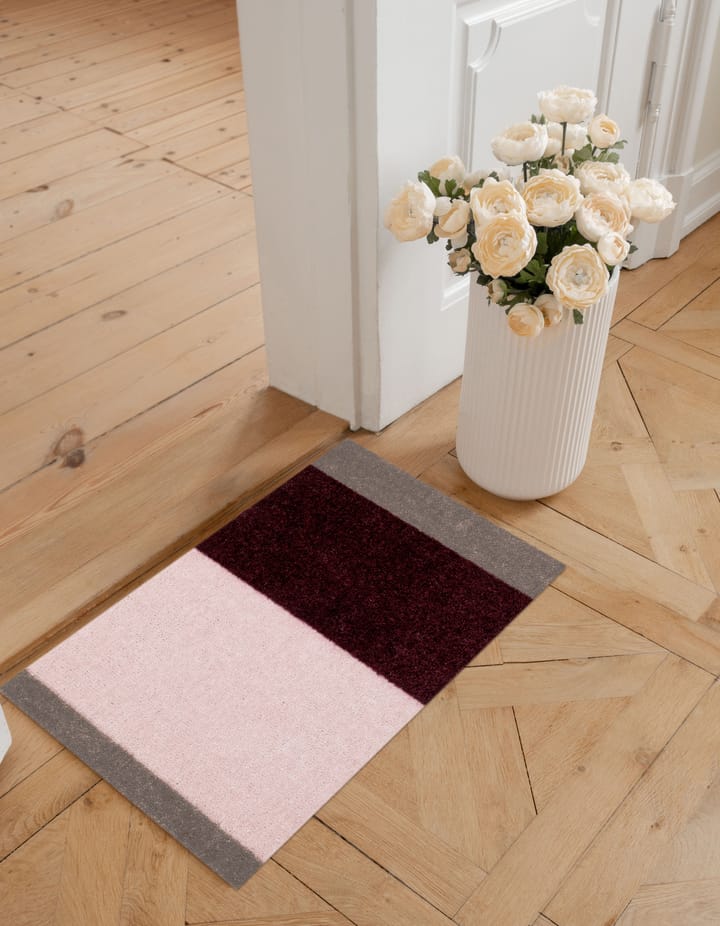 Stripes dörrmatta horisontell, Bordeaux-rose-sand, 40x60 cm tica copenhagen