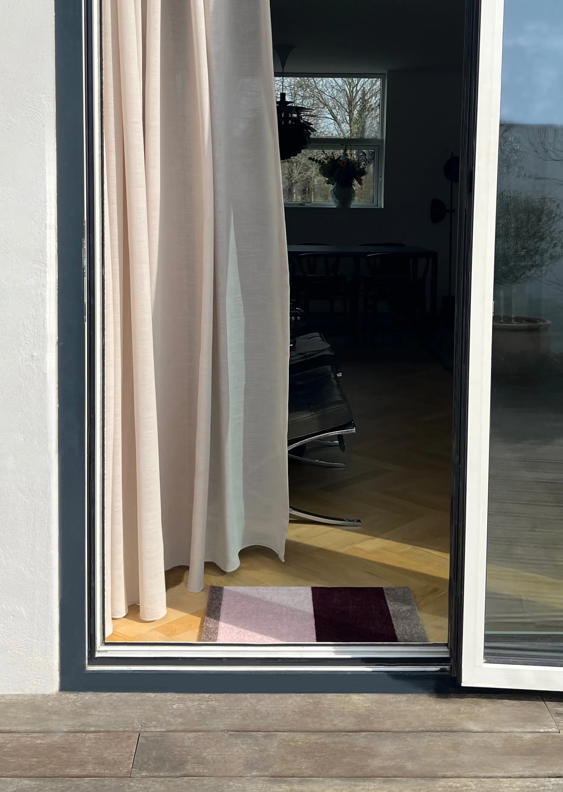 Stripes dörrmatta horisontell, Bordeaux-rose-sand, 40x60 cm tica copenhagen