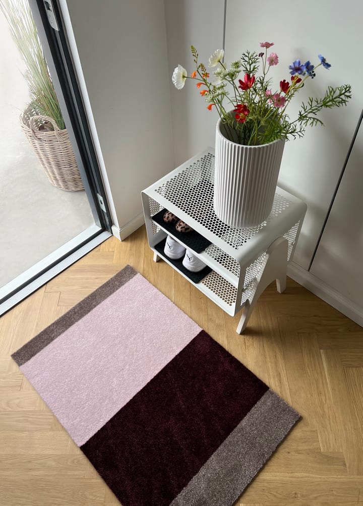 Stripes dörrmatta horisontell, Bordeaux-rose-sand, 60x90 cm tica copenhagen