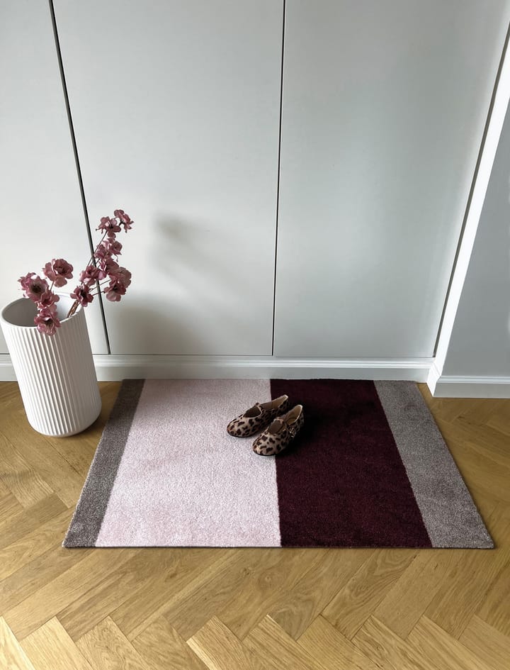 Stripes dörrmatta horisontell, Bordeaux-rose-sand, 60x90 cm tica copenhagen