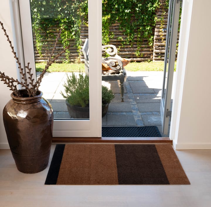 Stripes dörrmatta horisontell, Cognac-dark brown-black, 60x90 cm tica copenhagen