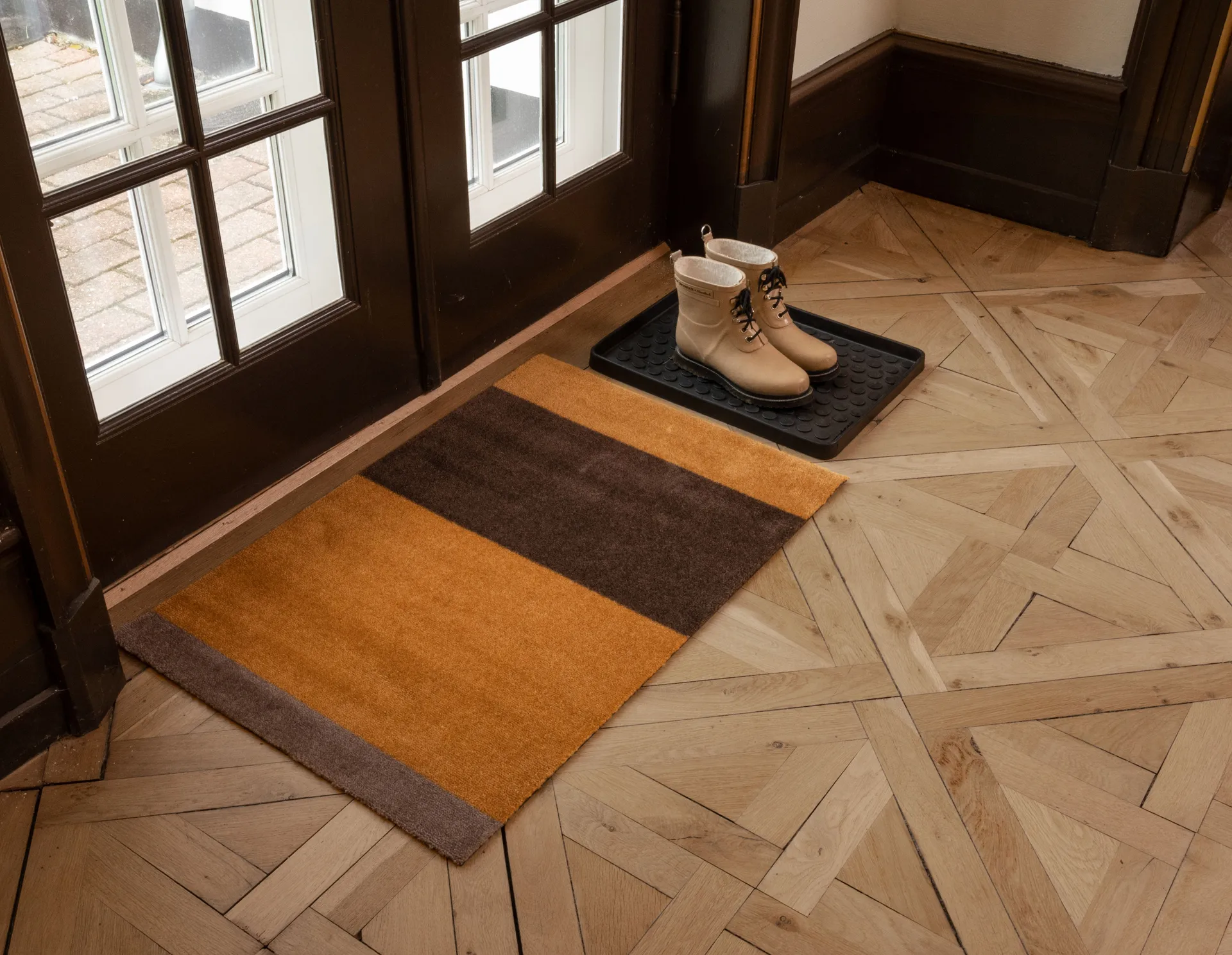 Stripes dörrmatta horisontell, Dijon-brown-sand, 60x90 cm tica copenhagen